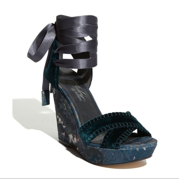 Theodora & Callum Biarritz Velvet Lace-Up Sandal - Picture 13 of 13